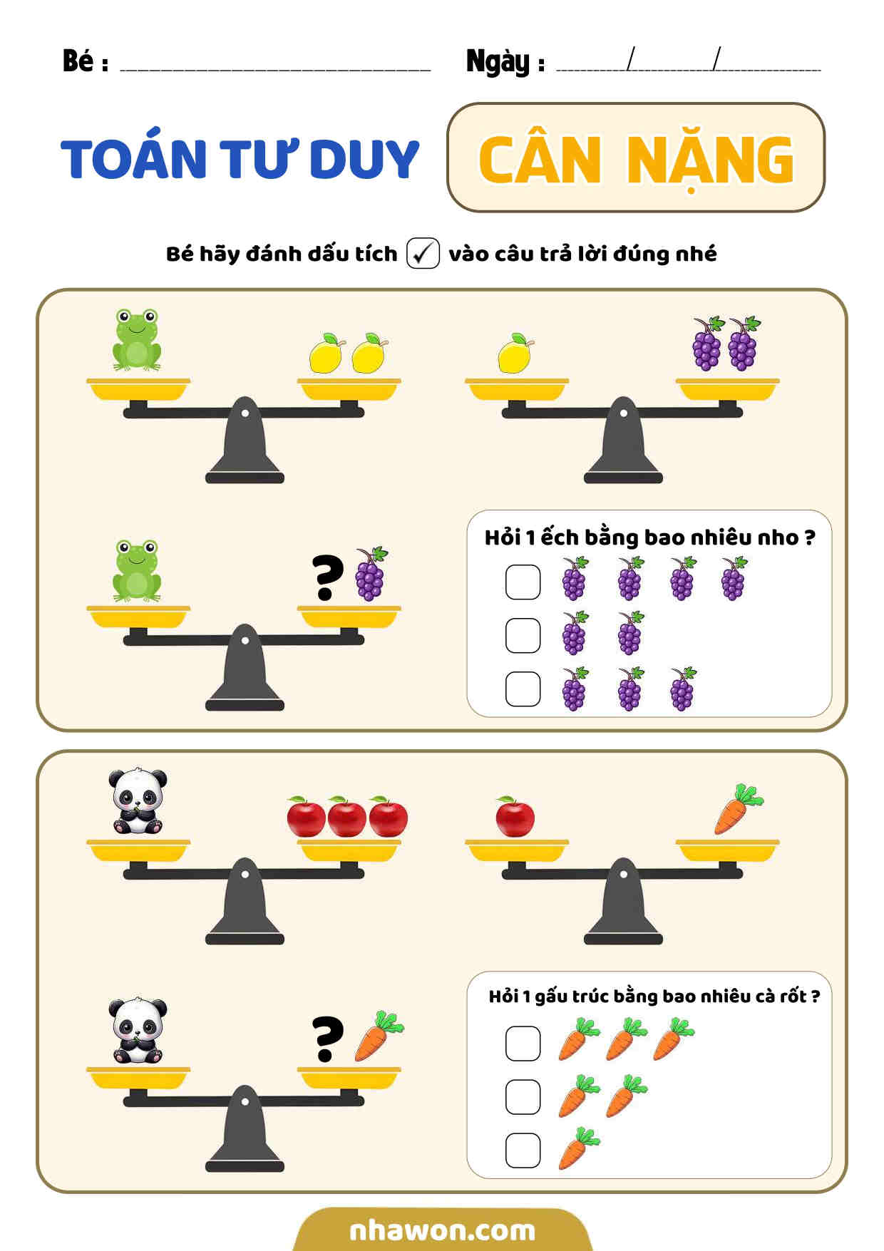 bài tập cân thăng bằng